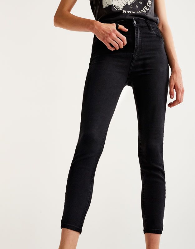 Jean skinny fit taille haute - noir | Pull&Bear